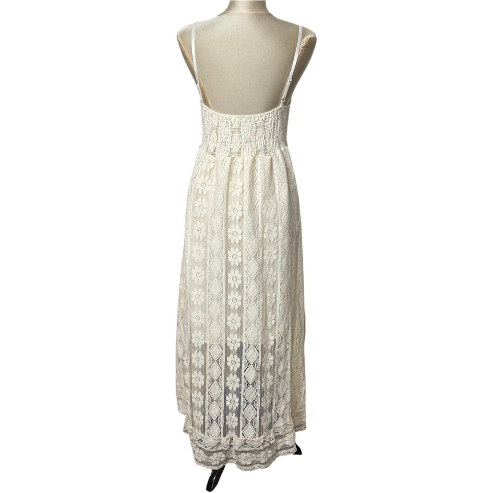 Cider Ivory Lace Tassel Hi-Low Dress XL Fairycore Cottagecore - Picture 2 of 12